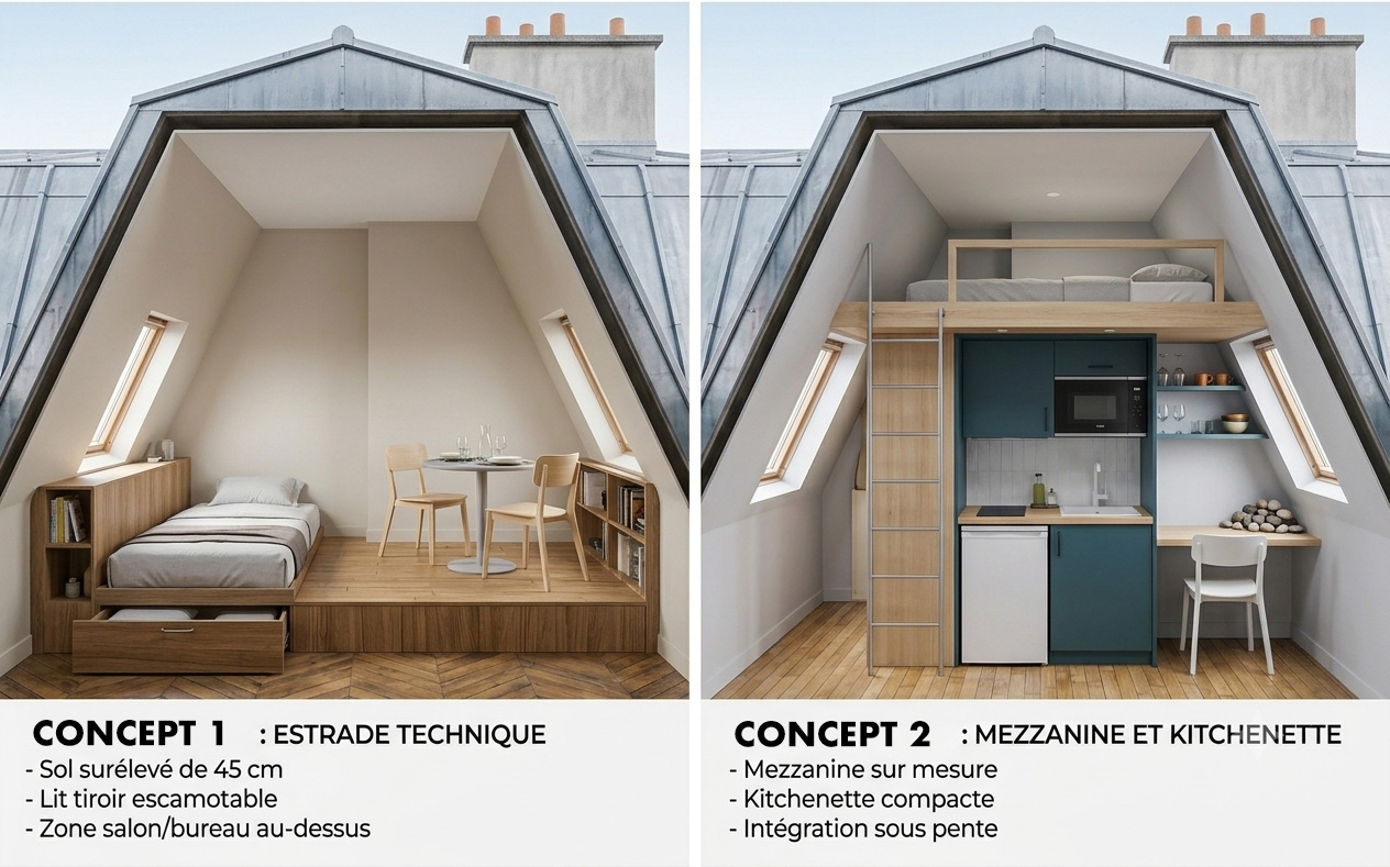 Concept chambre de bonne